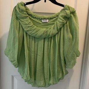 Assorted Brand Light Green Pleated Chiffon Blouse